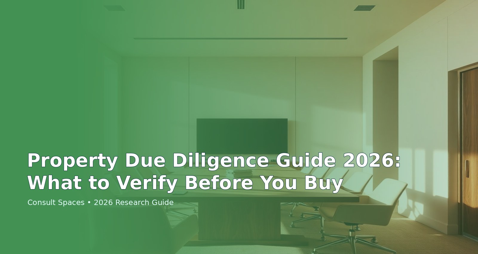 Property Due Diligence Guide 2026: What to Verify Before You Buy